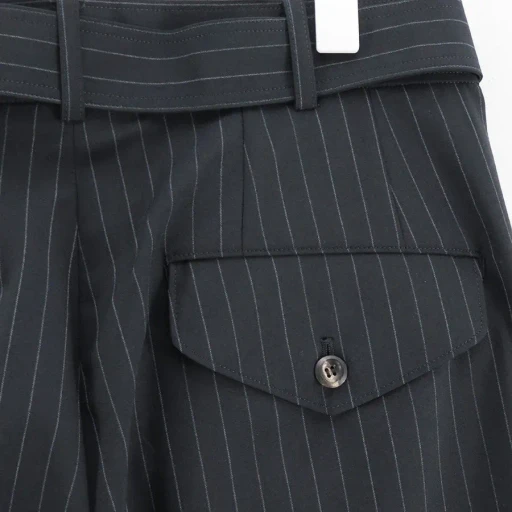 Reracs Worsted High Count Twill The Slacks Belted 2 Tuck