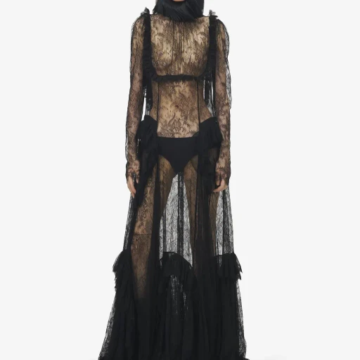 Floral Lace Evening Dress