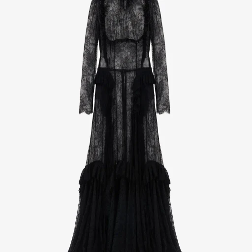Floral Lace Evening Dress