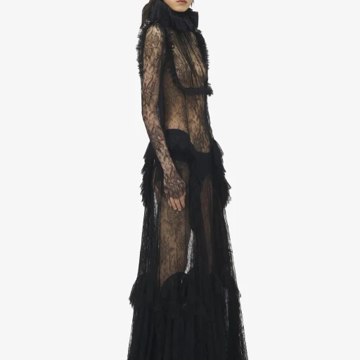 Floral Lace Evening Dress
