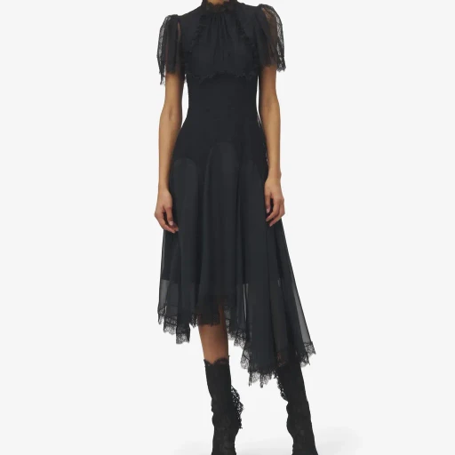 Floral Lace Evening Dress