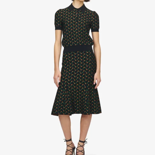 Flower Jacquard Polo Shirt