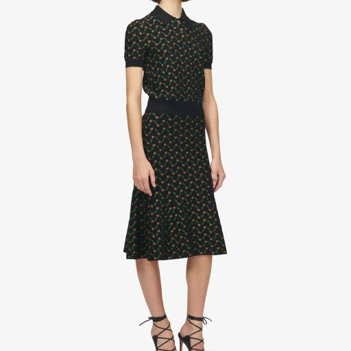 Flower Jacquard Polo Shirt