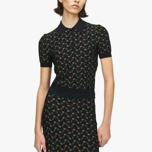 Flower Jacquard Polo Shirt