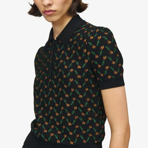 Flower Jacquard Polo Shirt