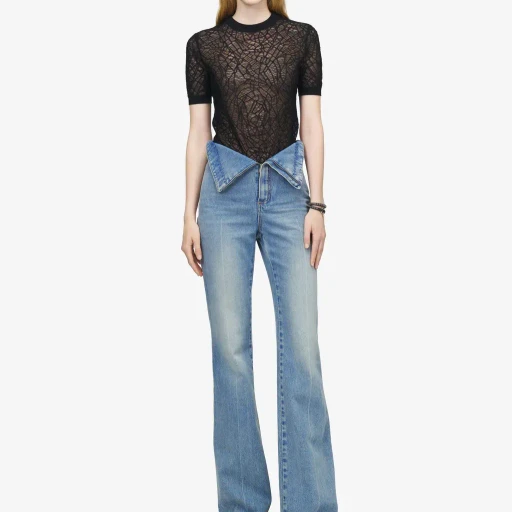Fold Over Waist Jeans
