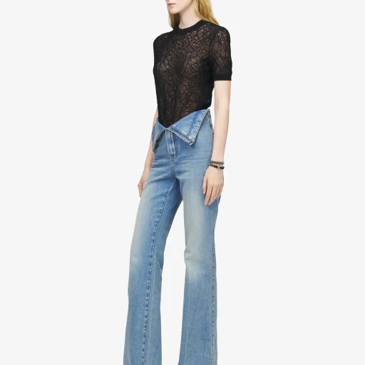 Fold Over Waist Jeans