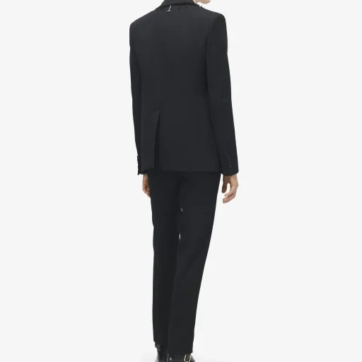 Frayed Lapel Single-Breasted Jacket