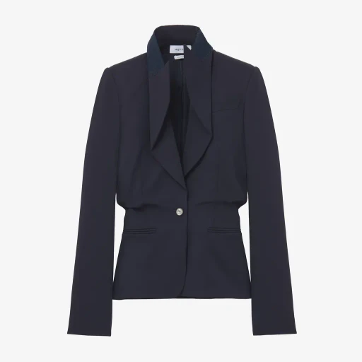 Folded Lapel Single-Breasted Jacket