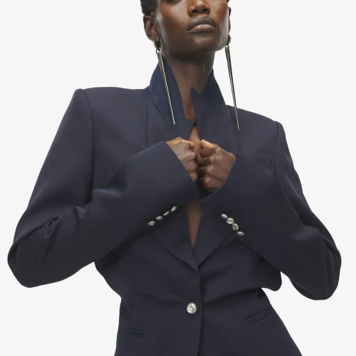 Folded Lapel Single-Breasted Jacket