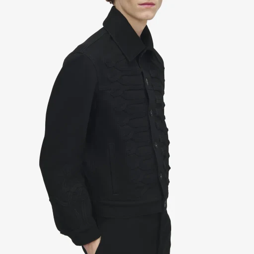 Frogging Detail Denim Jacket