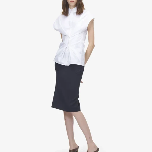Gathered Short-Sleeved Shirt