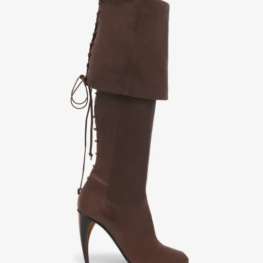 Horn Heel Knee-High Boot