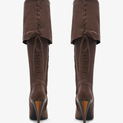Horn Heel Knee-High Boot