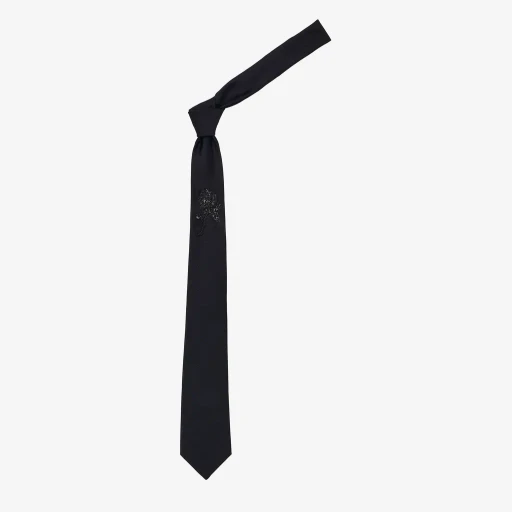 Jet Rose Embroidered Tie