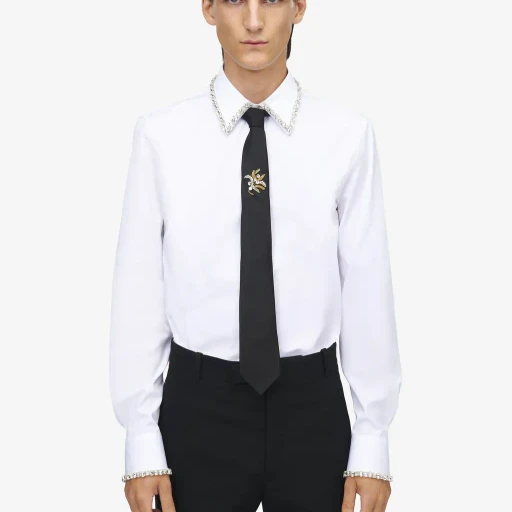Jewelled Mistletoe Embroidery Tie