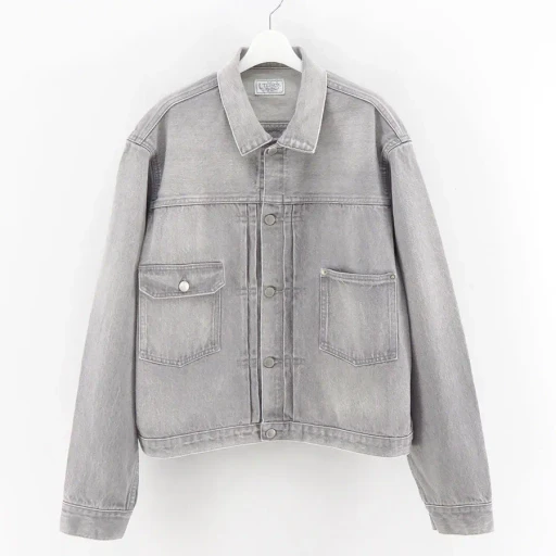 Unlikely Time Travel Trucker Jacket Gray Denim