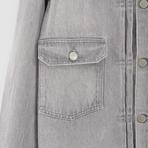 Unlikely Time Travel Trucker Jacket Gray Denim