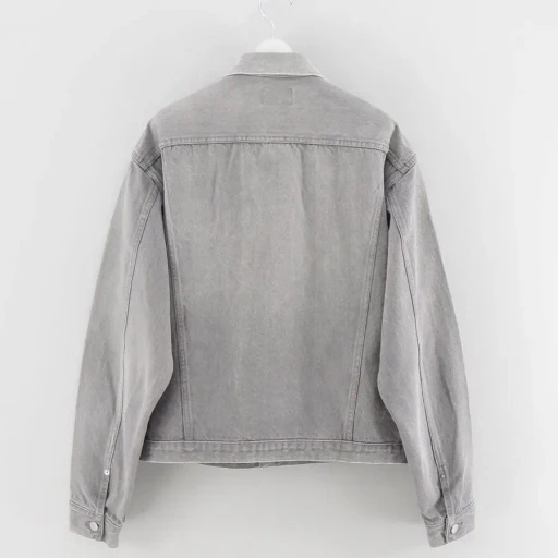 Unlikely Time Travel Trucker Jacket Gray Denim