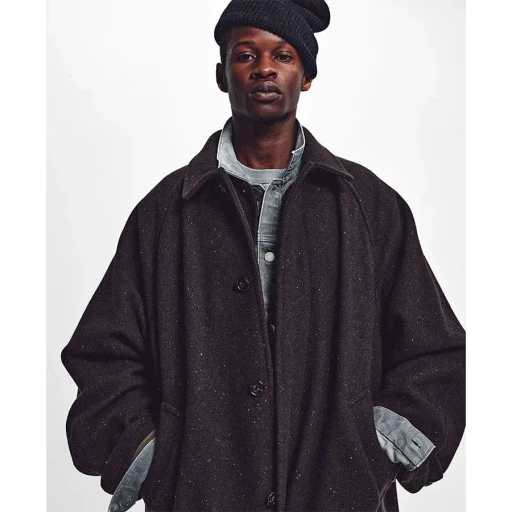 Unlikely Balmacaan Coat Nep Tweed