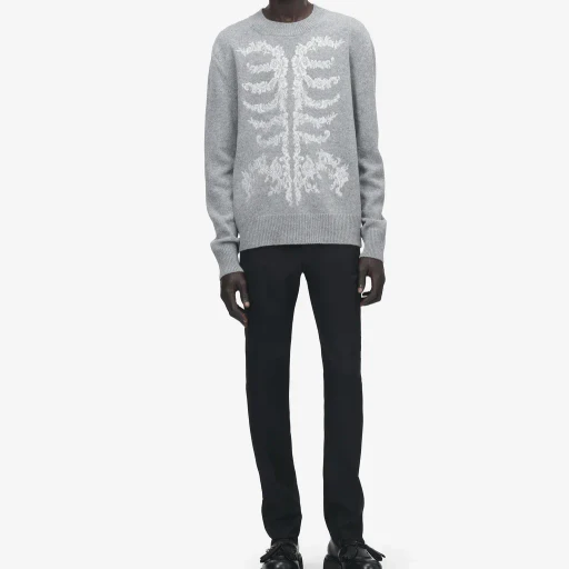 Lace Ribcage Embroidery Jumper