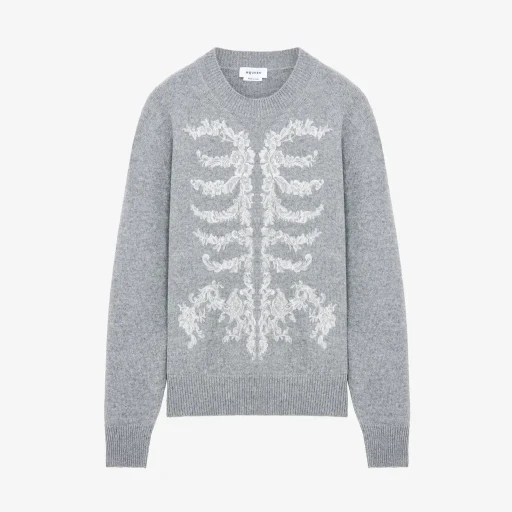 Lace Ribcage Embroidery Jumper