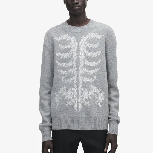 Lace Ribcage Embroidery Jumper