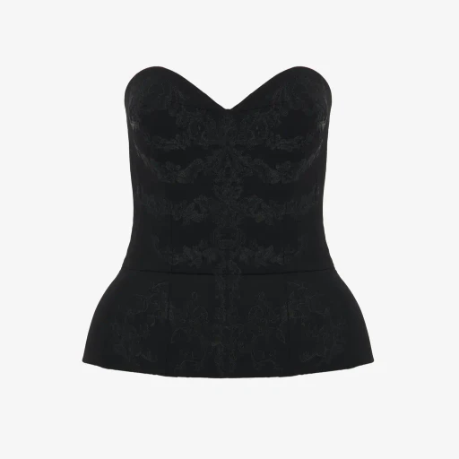 Lace Ribcage Embroidery Corset Top