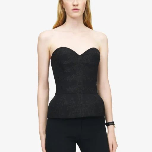 Lace Ribcage Embroidery Corset Top
