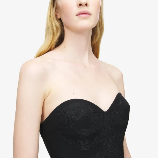 Lace Ribcage Embroidery Corset Top