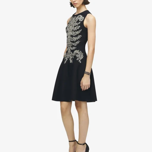 Lace Ribcage Jacquard Mini Dress