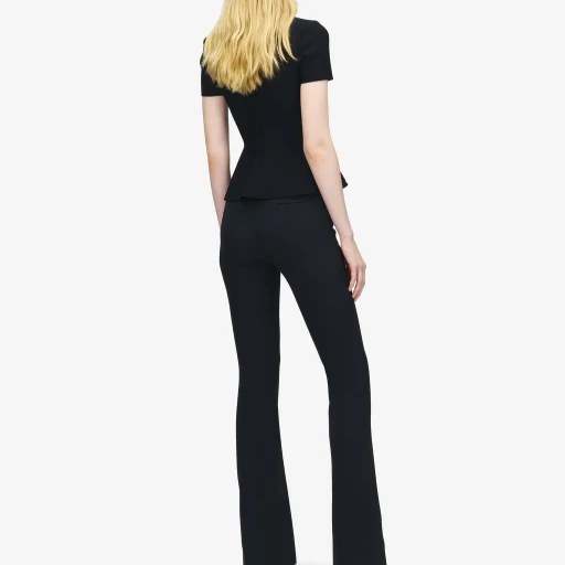 Lace Ribcage Jacquard Peplum Top