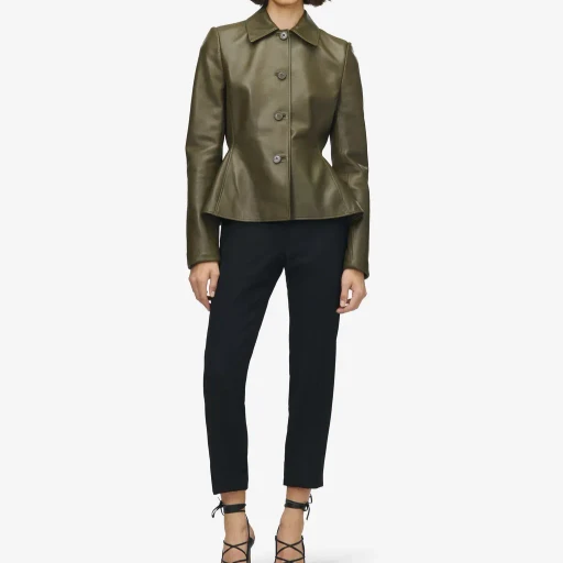 Leather Peplum Jacket