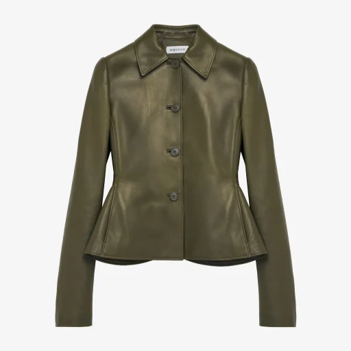 Leather Peplum Jacket