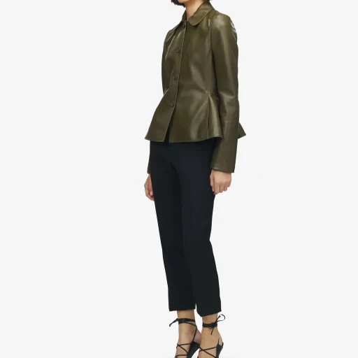 Leather Peplum Jacket