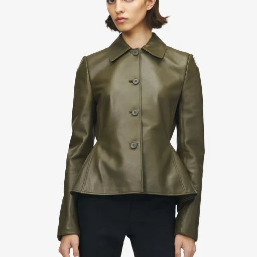 Leather Peplum Jacket