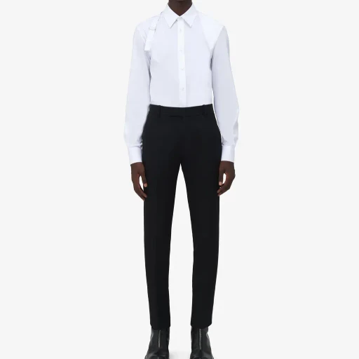 Low-Waisted Tuxedo Cigarette Trousers