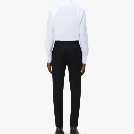 Low-Waisted Tuxedo Cigarette Trousers