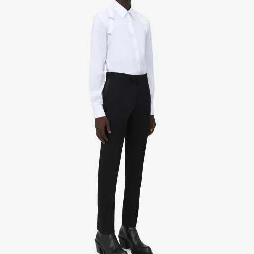 Low-Waisted Tuxedo Cigarette Trousers