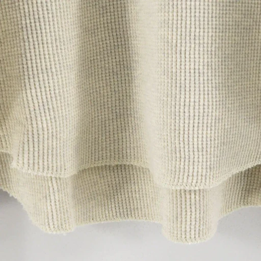 Long-Sleeve Henry Neck Waffle T-Shirt