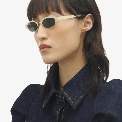 Mcqueen Ellipse Metal Sunglasses