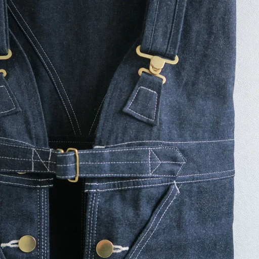 Denim Overall Apron Maxi Dress