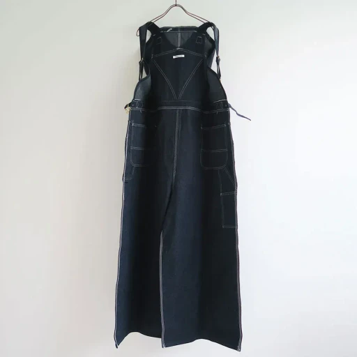Denim Overall Apron Maxi Dress