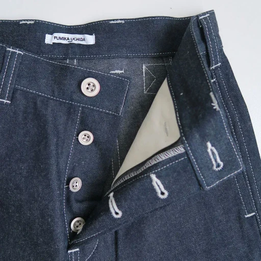Denim High-Waist Buggy Pants