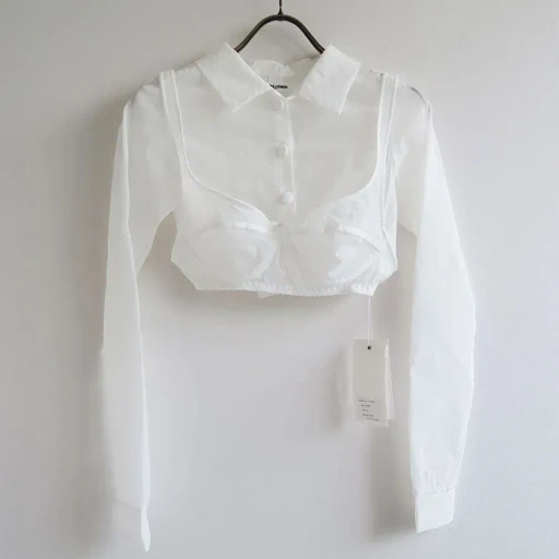 Stretch Taffeta Layered Bra Top Shirt