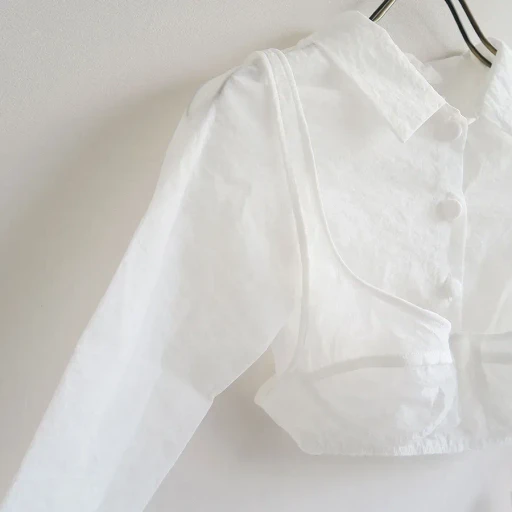 Stretch Taffeta Layered Bra Top Shirt