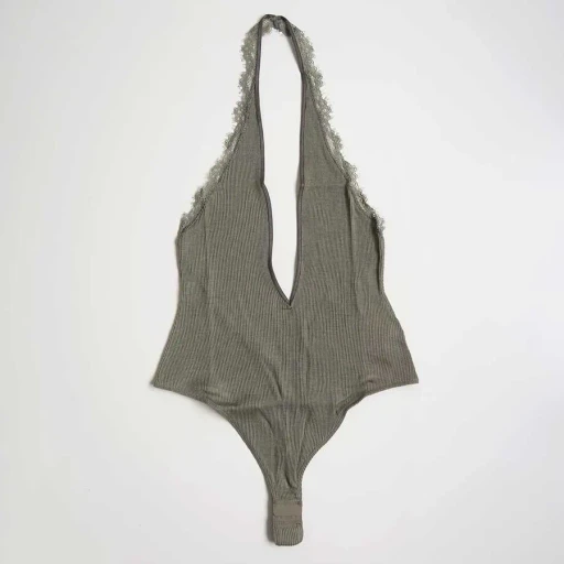 Rib Halter-Neck Bodysuit