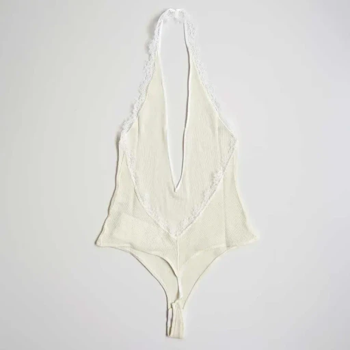 Rib Halter-Neck Bodysuit