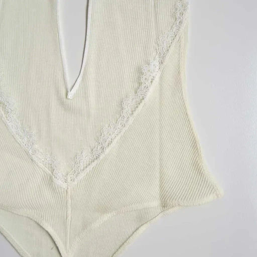 Rib Halter-Neck Bodysuit