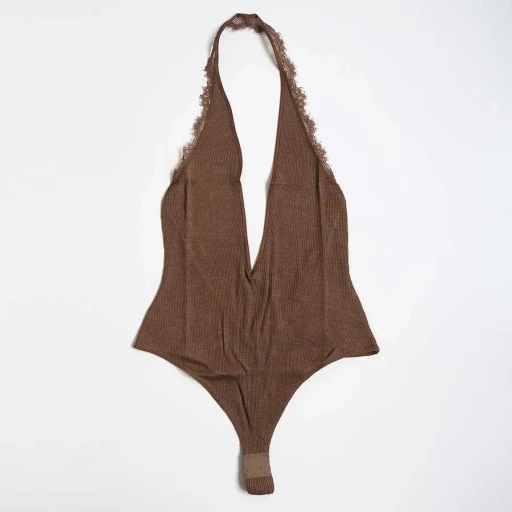 Rib Halter-Neck Bodysuit